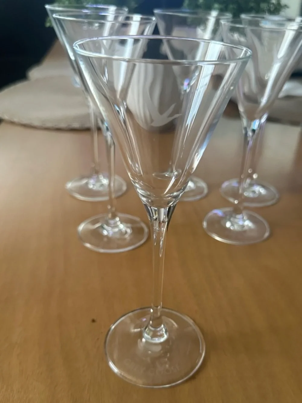 Clear Etched Cordial Glasses - Grey Goose Bird Motif, Set of 6